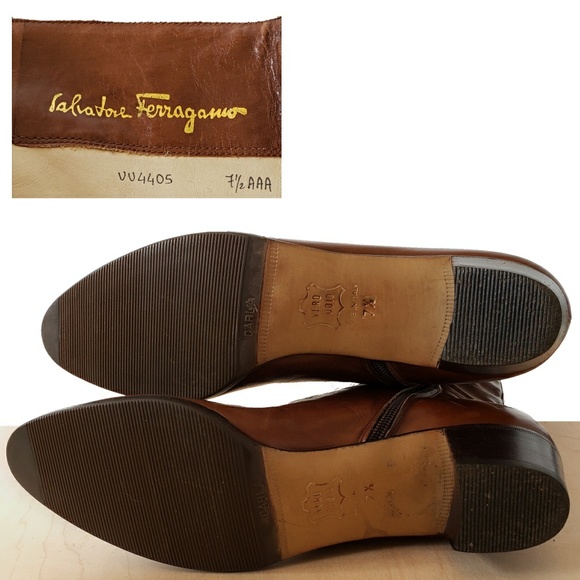 Salvatore Ferragamo boots knee high brown vintage - Picture 7 of 8